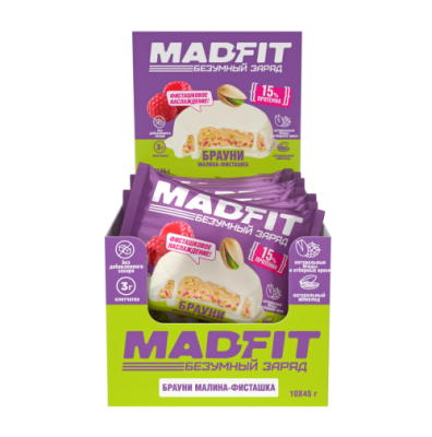 Mad Fit Печенье глазированное Брауни с грушей 45 гр 