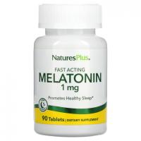 NaturesPlus, Fast Acting Melatonin 1 мг  90 таблеток