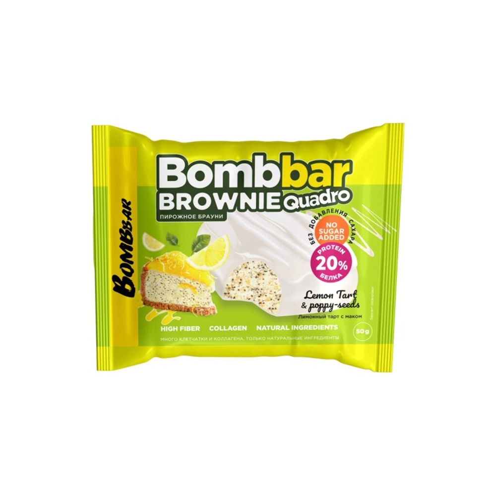 BOMBBAR Печенье глазированное Лимонный тарт с маком 50 г			