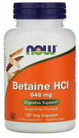 NOW  Betaine 648мг 120 раст капс 
