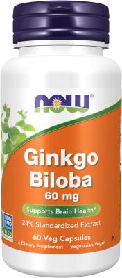 NOW Ginkgo Biloba 60 mg 60 vegcaps
