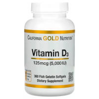 California Gold Nutrition Vitamin D-3 5000 IU 90 гелькапс.