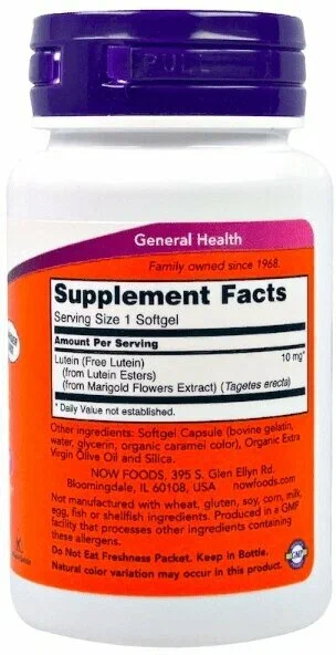 Now Lutein 10 мг 60 гелькапсул