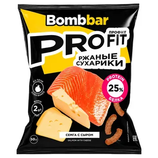  BOMBBAR Протеиновые сухарики со вкусом Семга с сыром 50 г