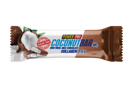 PowerPro Батончик глазированный 50 гр. с кокосовой стружкой в молочном шоколаде