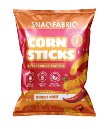 SNAQ FABRIQ Кукурузные палочки со вкусом Сладкий чили 60 г