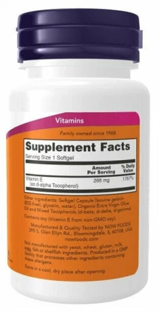 NOW Vitamin E 400 50 гель.капс 