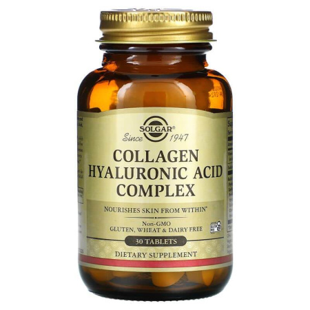 SOLGAR Hyaluronic acid collagen complex 30 таб.