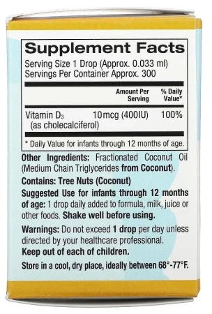 California Gold Nutrition Baby D3 400IU 10ml.