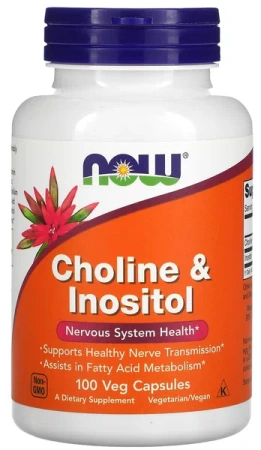 NOW Choline Inositol 100раст. капс.
