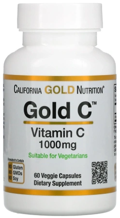 California Gold Nutrition Vitamin С 1000 мг. 60 раст. капс.