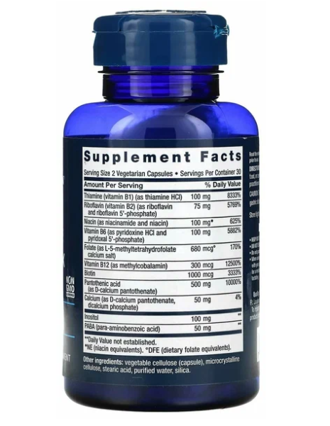 Life Extension, Комплекс витаминов группы B 60 раст.капсул		