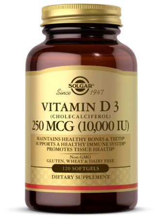 SOLGAR Vitamin D-3 10000 IU 250mcg 120 гелькапсул