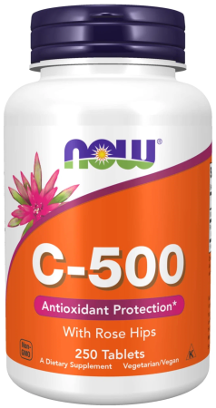 NOW Vitamin С 500 мг. 250 таб. с шиповником 