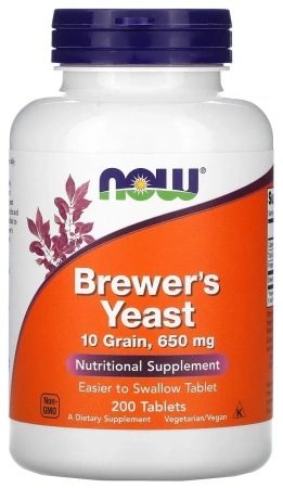 NOW Brewers Yeast 650 мг. 200 таблеток