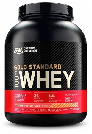 Optimum nutrition 100% Whey Gold 2,3 кг. клубника-банан