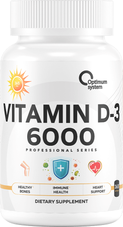 Optimum system Витамин D-3 6000 365 гелькапсул