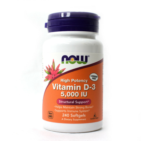 NOW Vitamin D3 5000 IU 240 softgels
