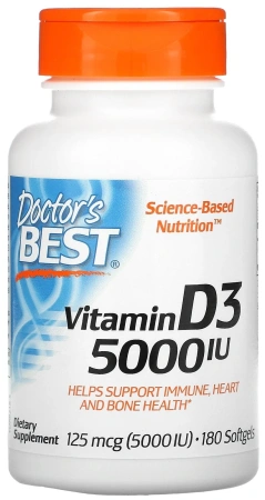 Doctor's Best Vitamin D3 5000 IU 180 капсул