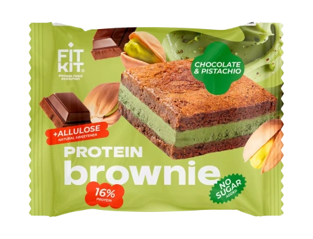FitKit Брауни неглазированный 40 гр. фисташковая кунафа шоколад 