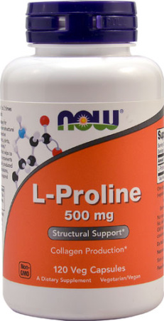 NOW L-Proline 500 mg 120 vegcaps